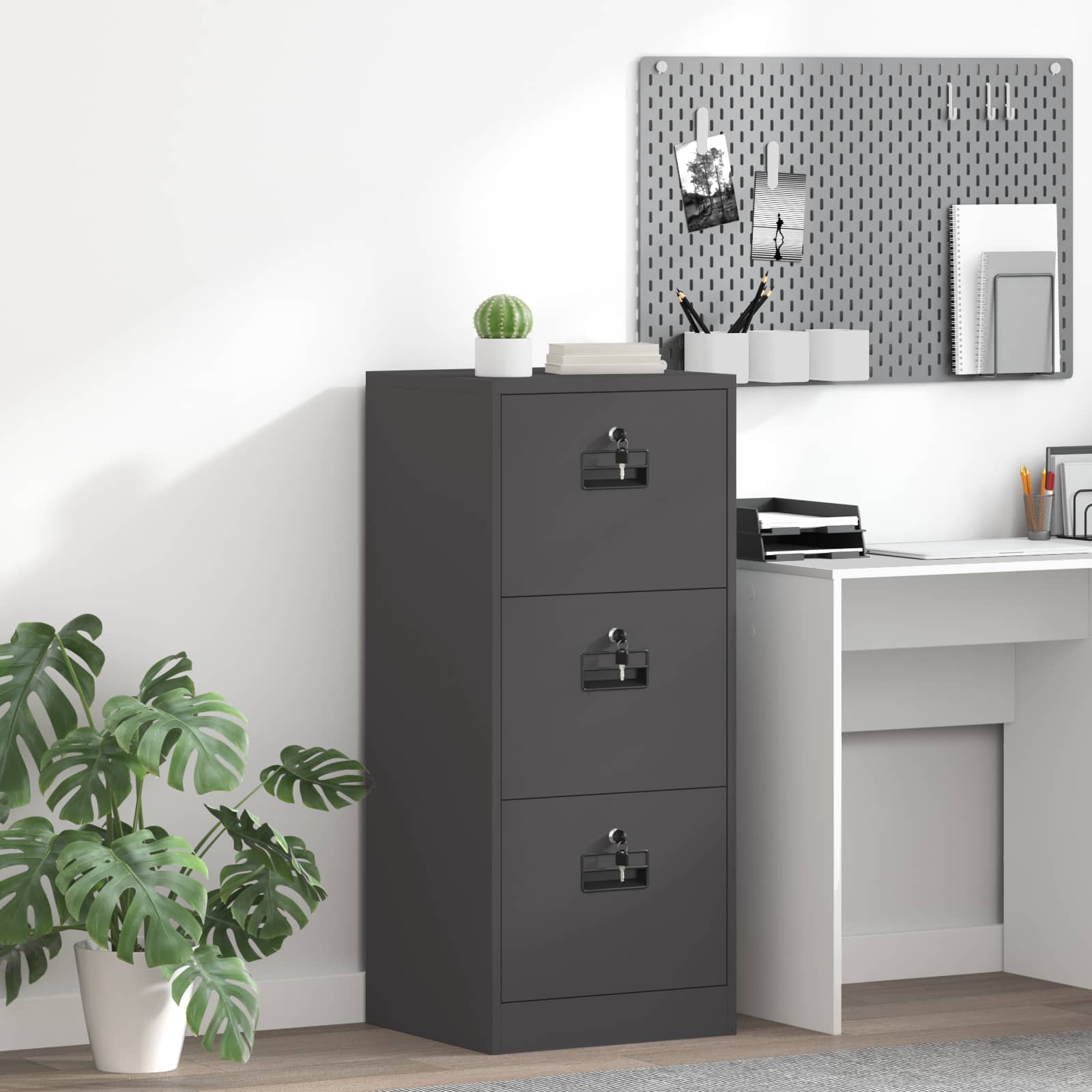 Aktenschrank 2 pcs Schwarz 44 x 50 x 139 cm Kaltgewalzter Stahl