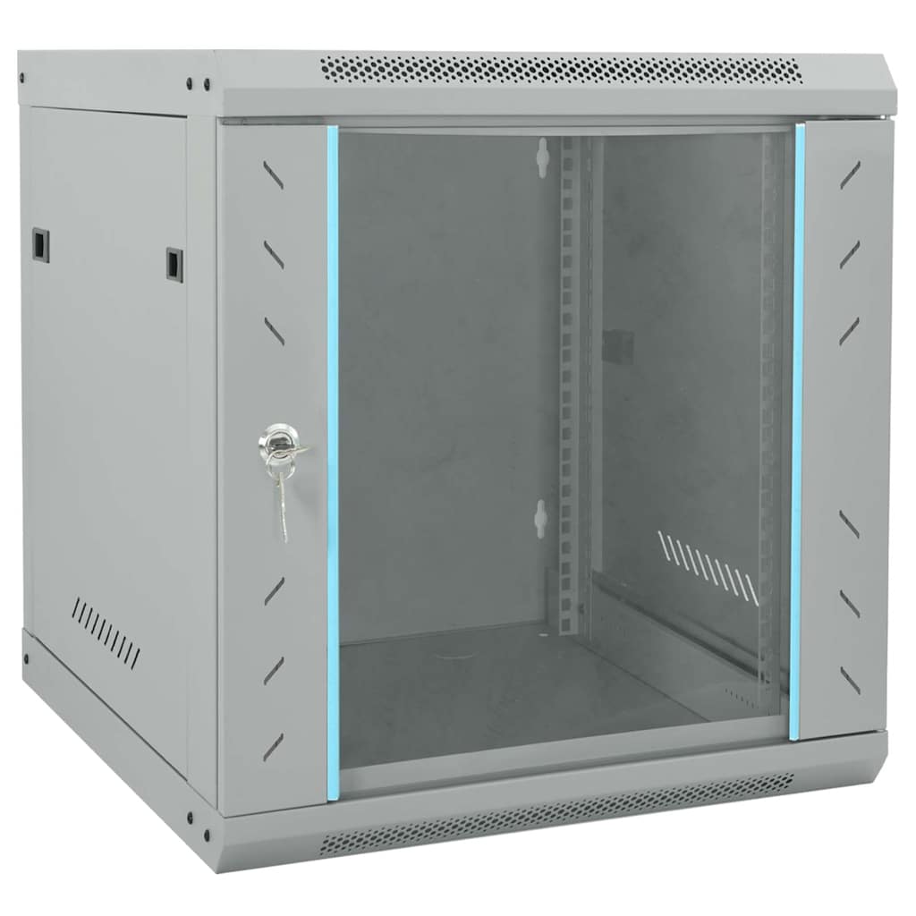 Netzwerkschrank mit Speicher Grau 60 x 45 x 28 cm Stahl