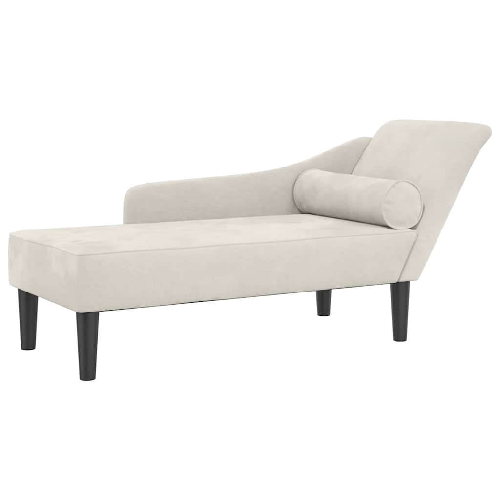 Chaiselongue mit Kissen Rosa Samt