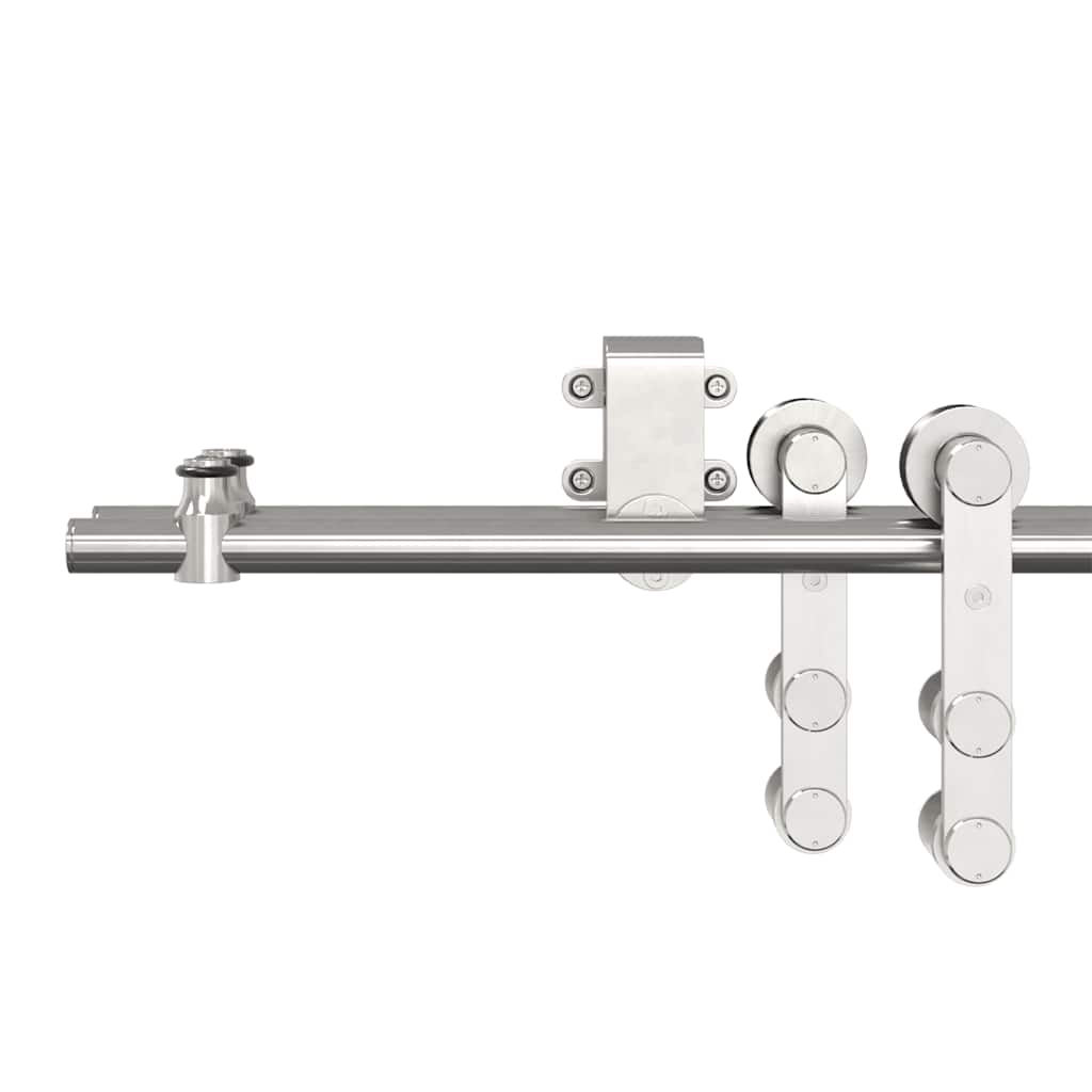 Schiebetür-Beschlagsatz 183 cm Edelstahl Silbern