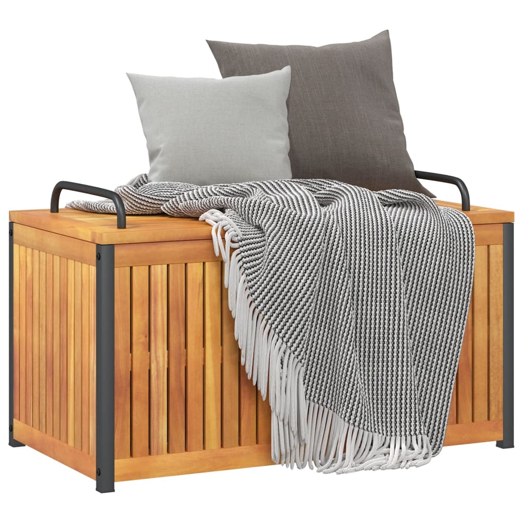 Gartenbox 45x45x45/53 cm Massivholz Akazie und Stahl