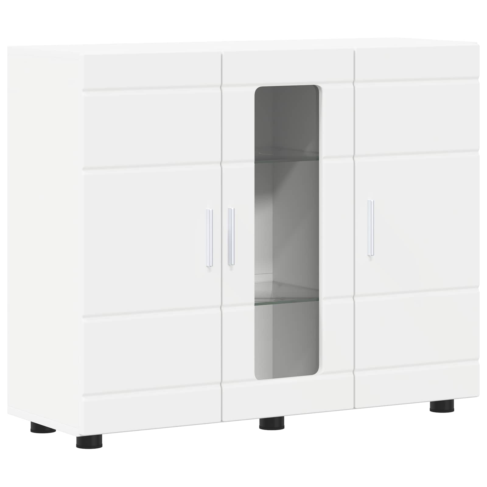 Highboard mit Regal FLORIN Weiß 60 x 35 x 182 cm Holzwerkstoff