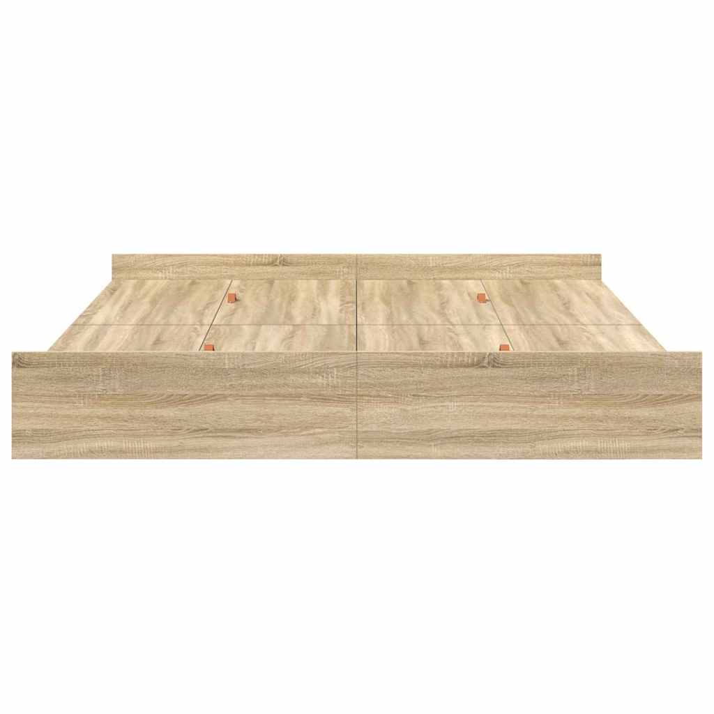 Aufbewahrungsbettgestell Weiß 200 x 200 cm Holzwerkstoff