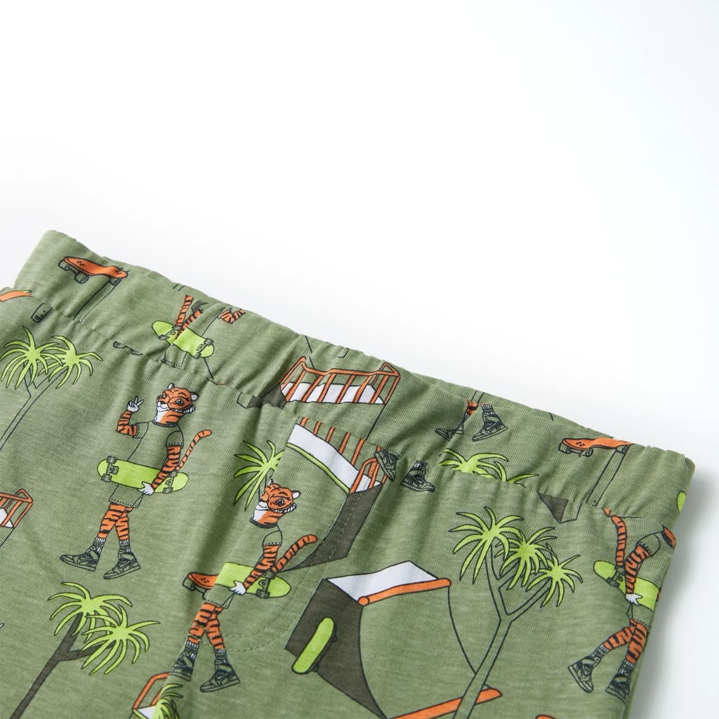 Kinderpyjama mit Kurzen Ärmeln Hellkhaki 92