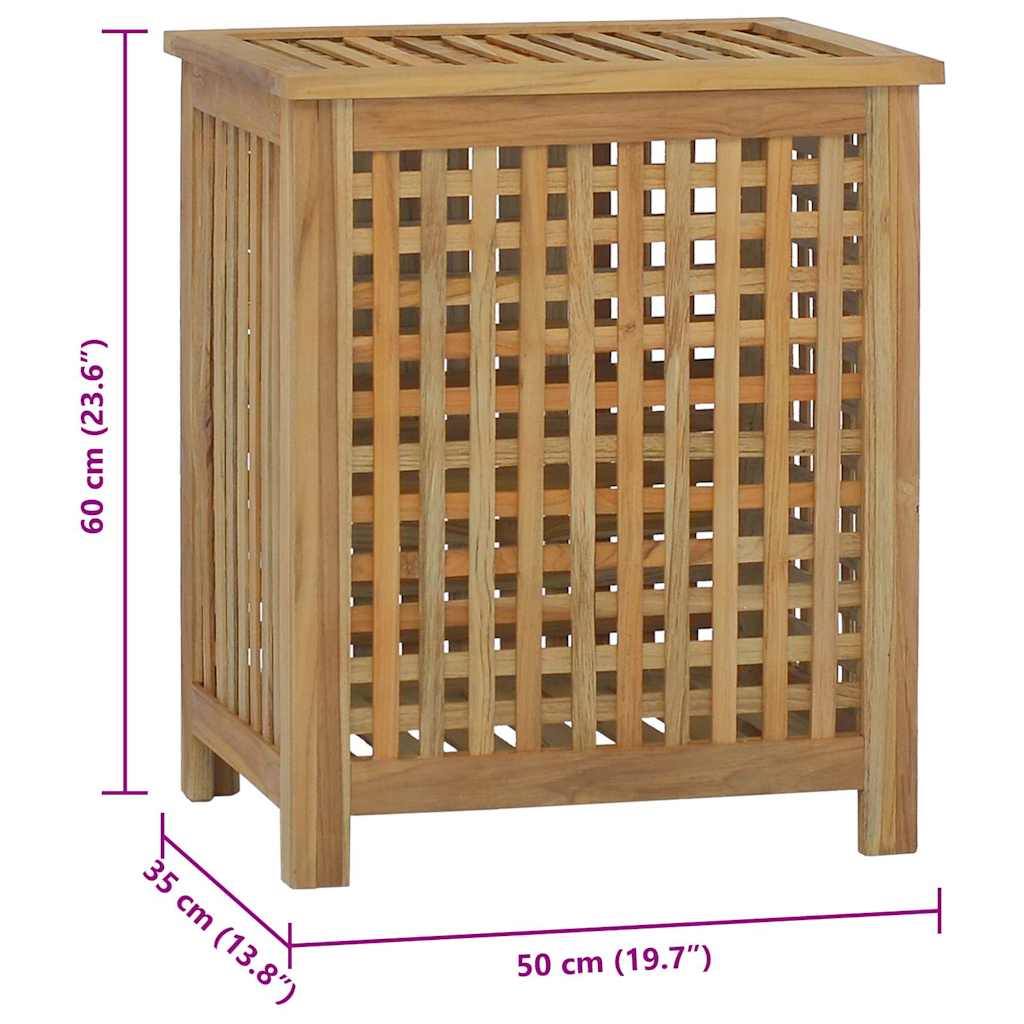 Wäschekorb Natur 35 x 25 x 60 cm Massivholz Teak