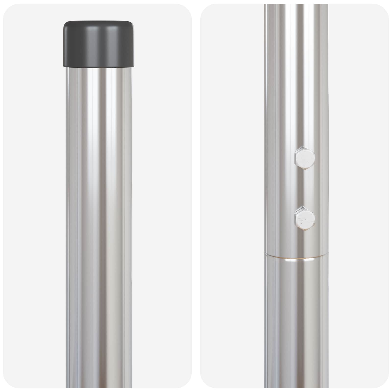 Zaunpfosten 2 pcs Grün 50 cm Pulverbeschichteter Stahl