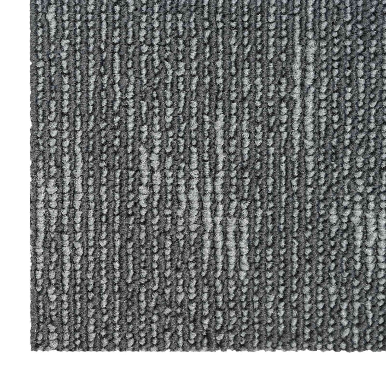 Teppichfliese Hellgrau mit Streifen 50 x 50 cm 4 pcs