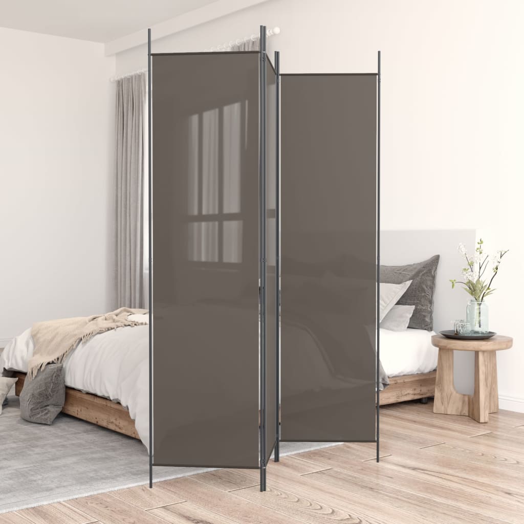 3-tlg. Paravent Schwarz 150x200 cm Stoff