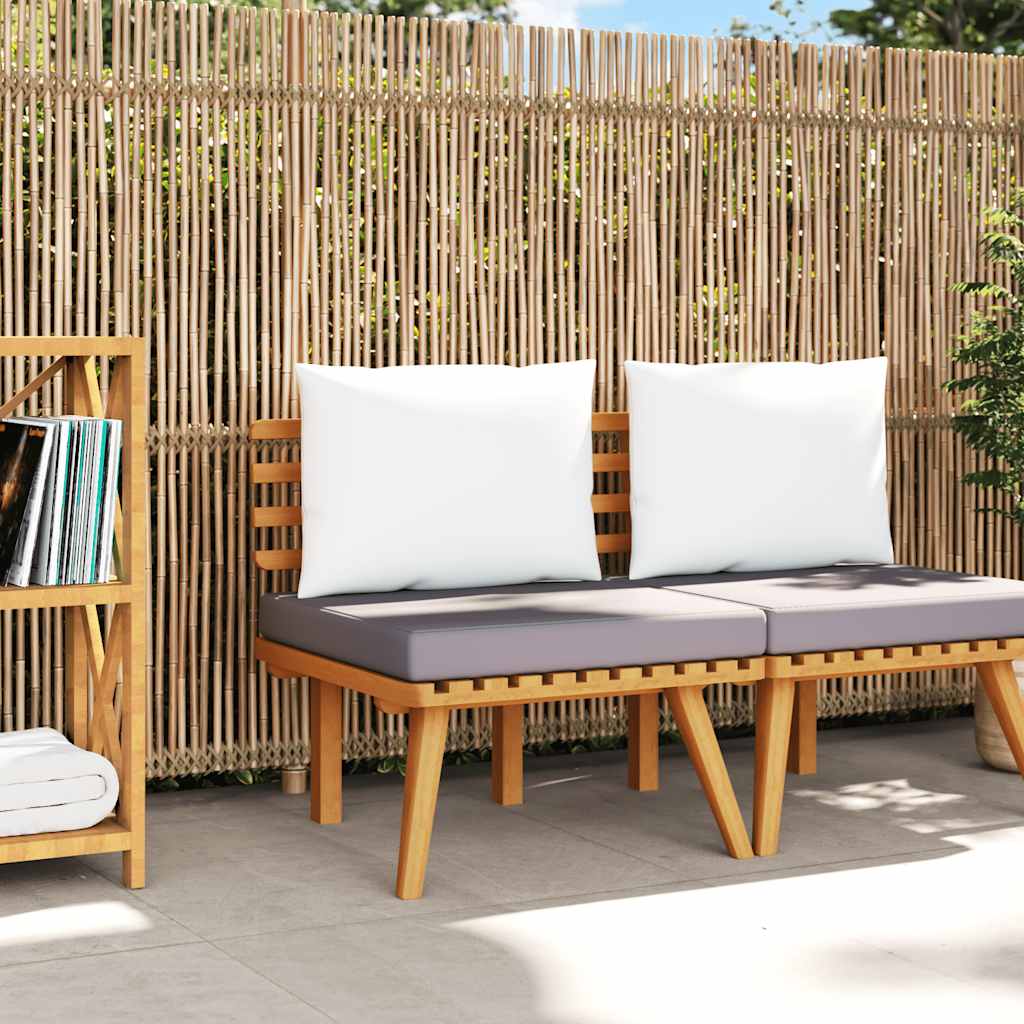2-Sitzer-Gartensofa mit Kissen Massivholz Akazie