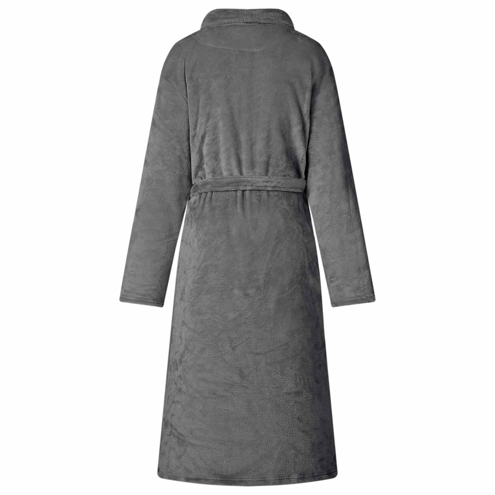 Bademantel ohne Kapuze Beige S Flanell