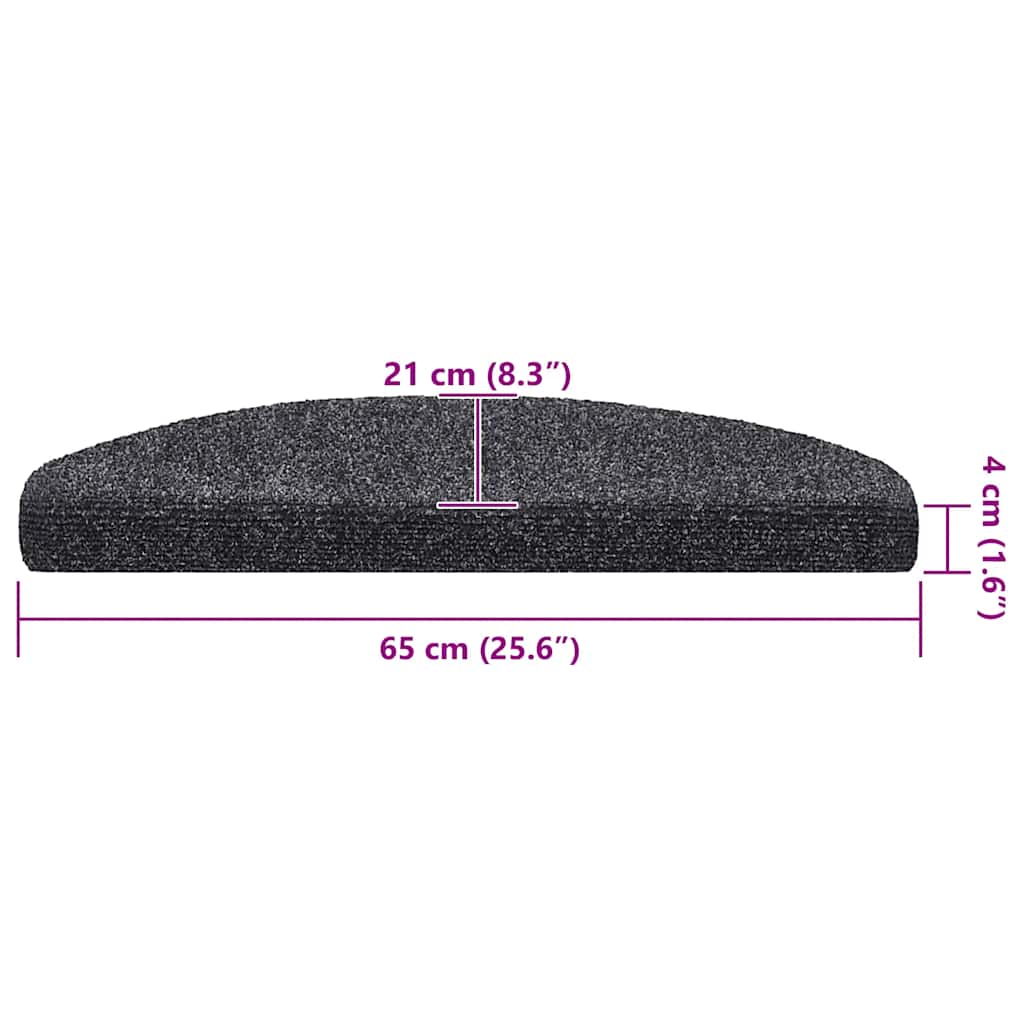 Stufenmatten Selbstklebend 15 Stk. 56x17x3 cm Hellbraun Halbrund
