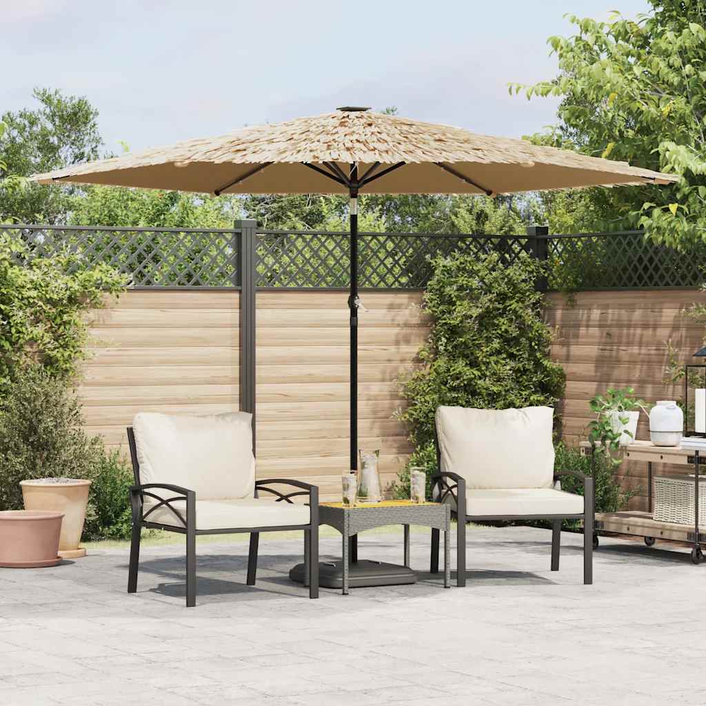Sonnenschirm mit LED und Stahlmast Braun 248x248x248 cm