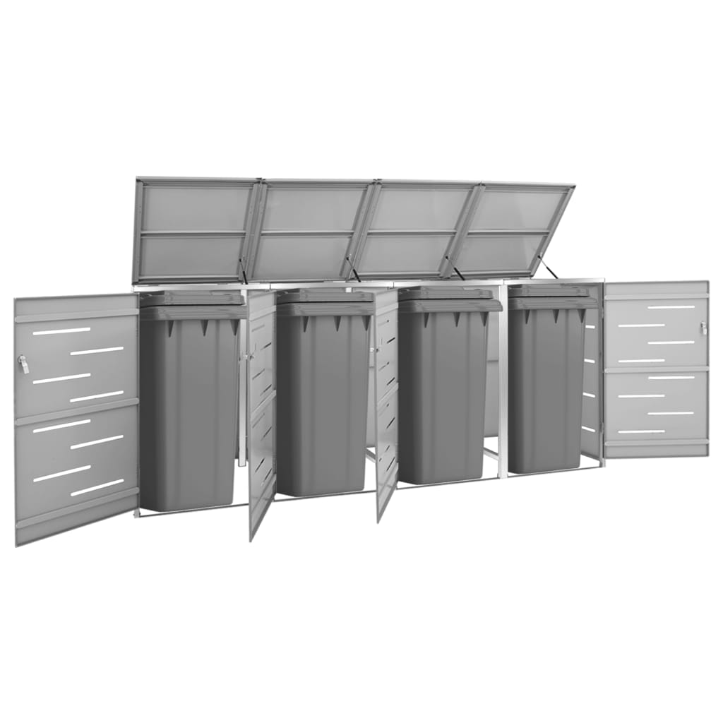 Mülltonnenbox für 3 Tonnen 207x77,5x112,5 cm Edelstahl