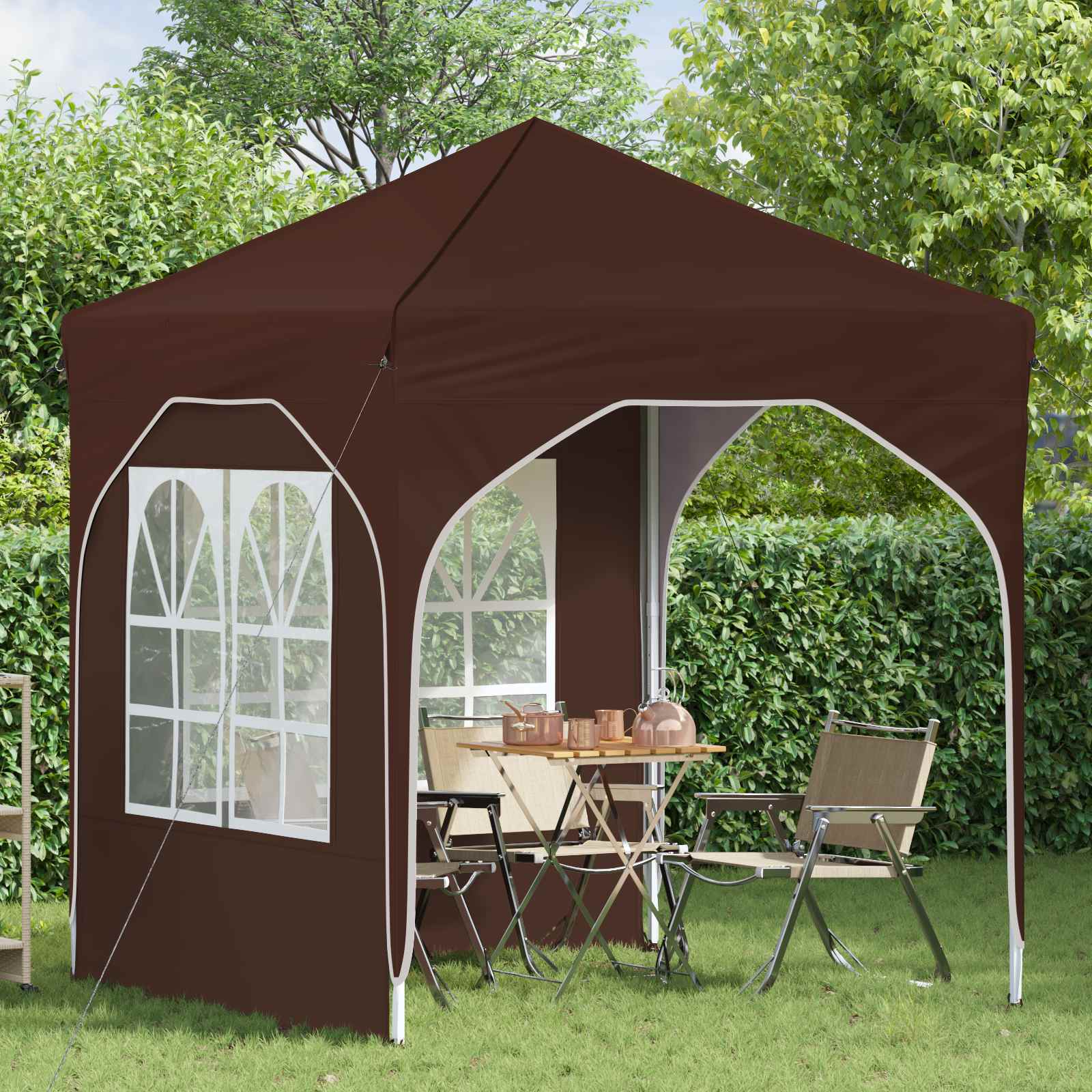 Pop-up Partyzelt 194 x 194 x 245 cm Creme