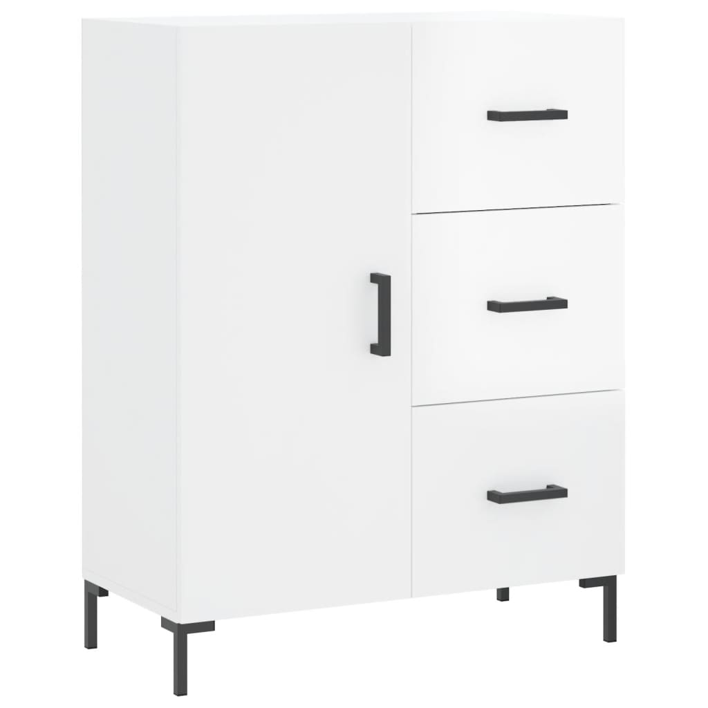Highboard Hochglanz-Weiß 69,5x34x180 cm Holzwerkstoff