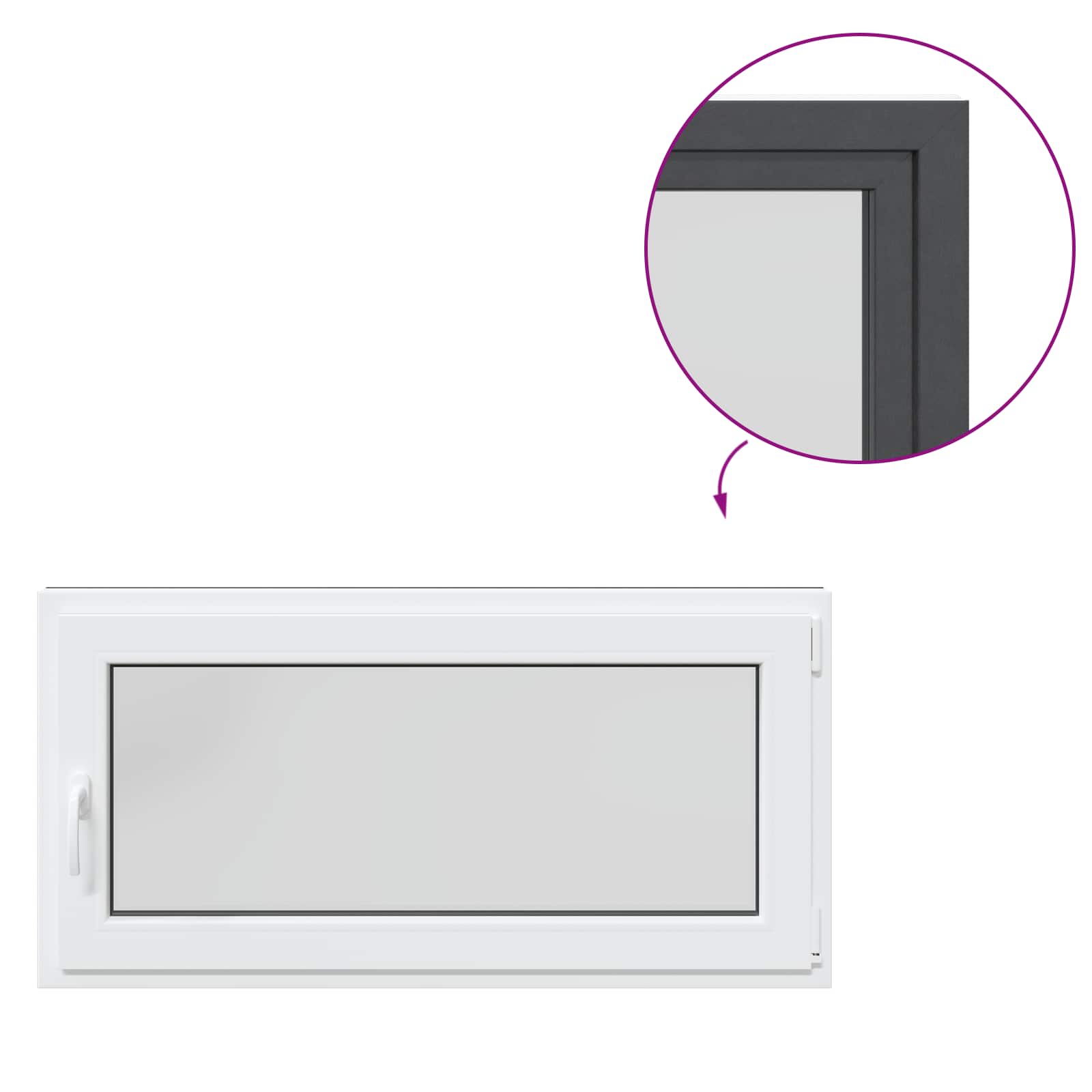 Kellerfenster RISOR 50 x 50 cm PVC und Glas Weiß