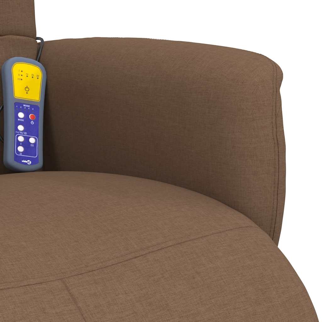 Massagesessel mit Fußteil Braun Stoff