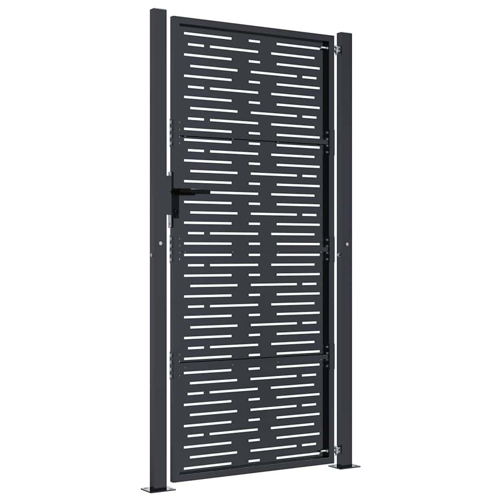 Gartentor Anthrazit 100x175 cm Stahl Quadratisches Design