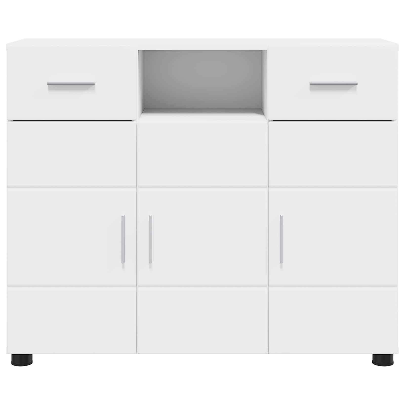 Highboard mit Regal FLORIN Weiß 60 x 35 x 182 cm Holzwerkstoff
