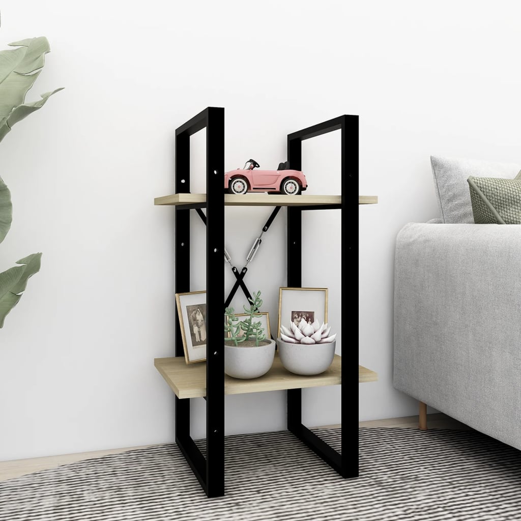 Bücherregal 2 Fächer Weiß 40x30x70 cm Holzwerkstoff