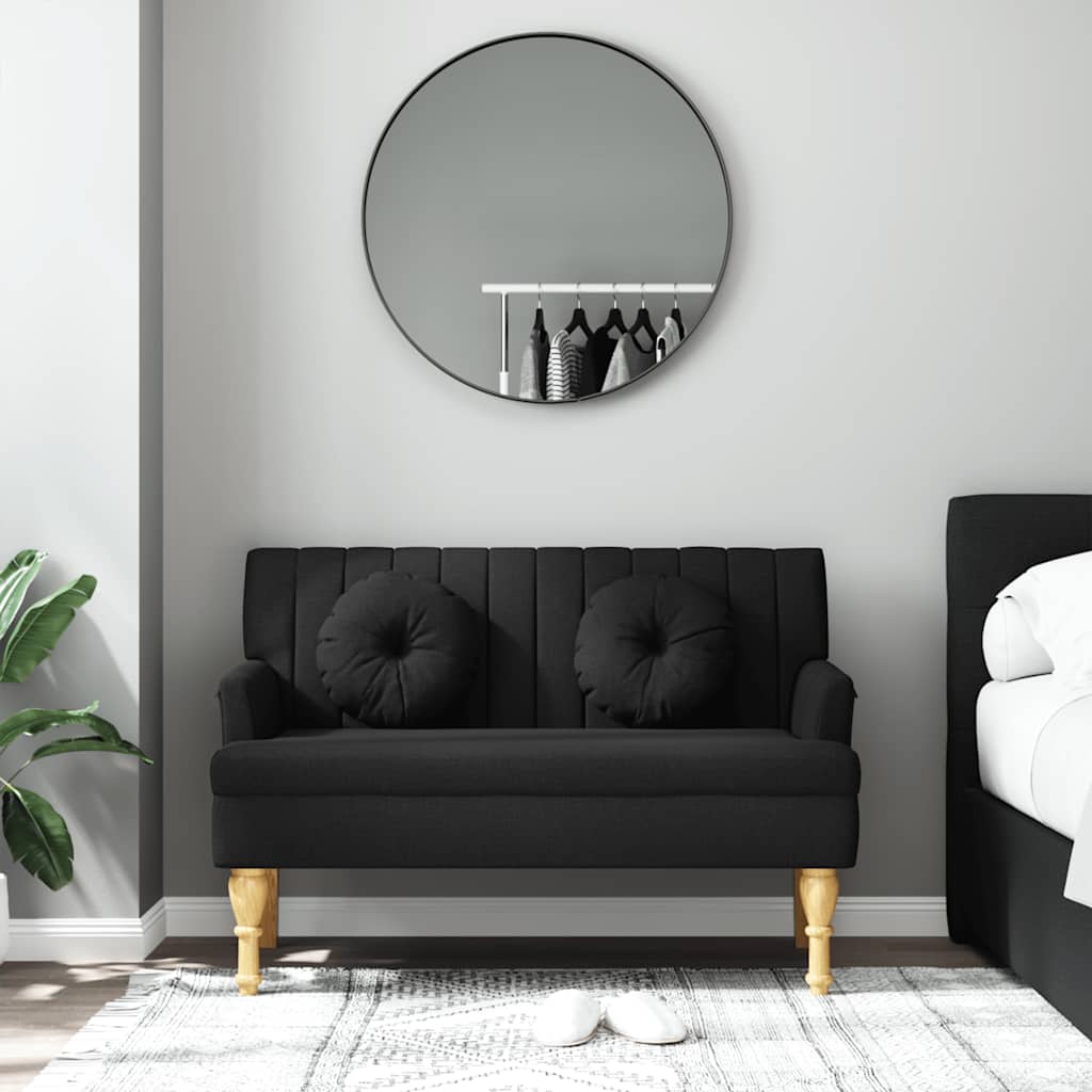 Sitzbank mit Kissen Dunkelgrau 113x64,5x75,5 cm Stoff