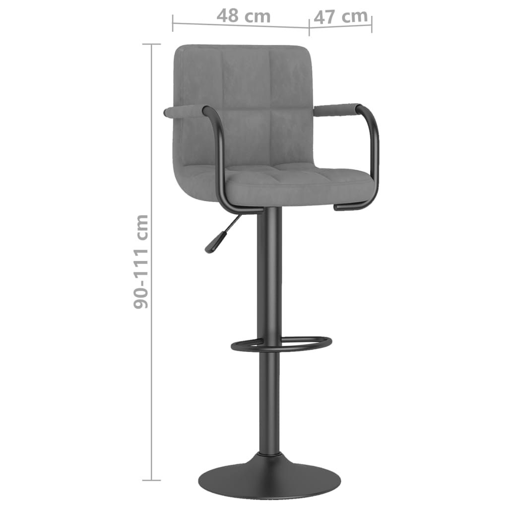 Barhocker 2 Stk. Blau Samt