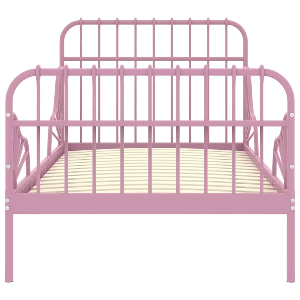 Ausziehbett Schwarz Metall 80x130/200 cm