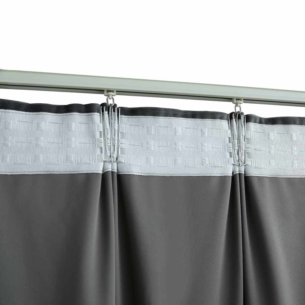 Verdunkelungsvorhänge mit Haken 2 Stk. Samt Schwarz 140x175 cm
