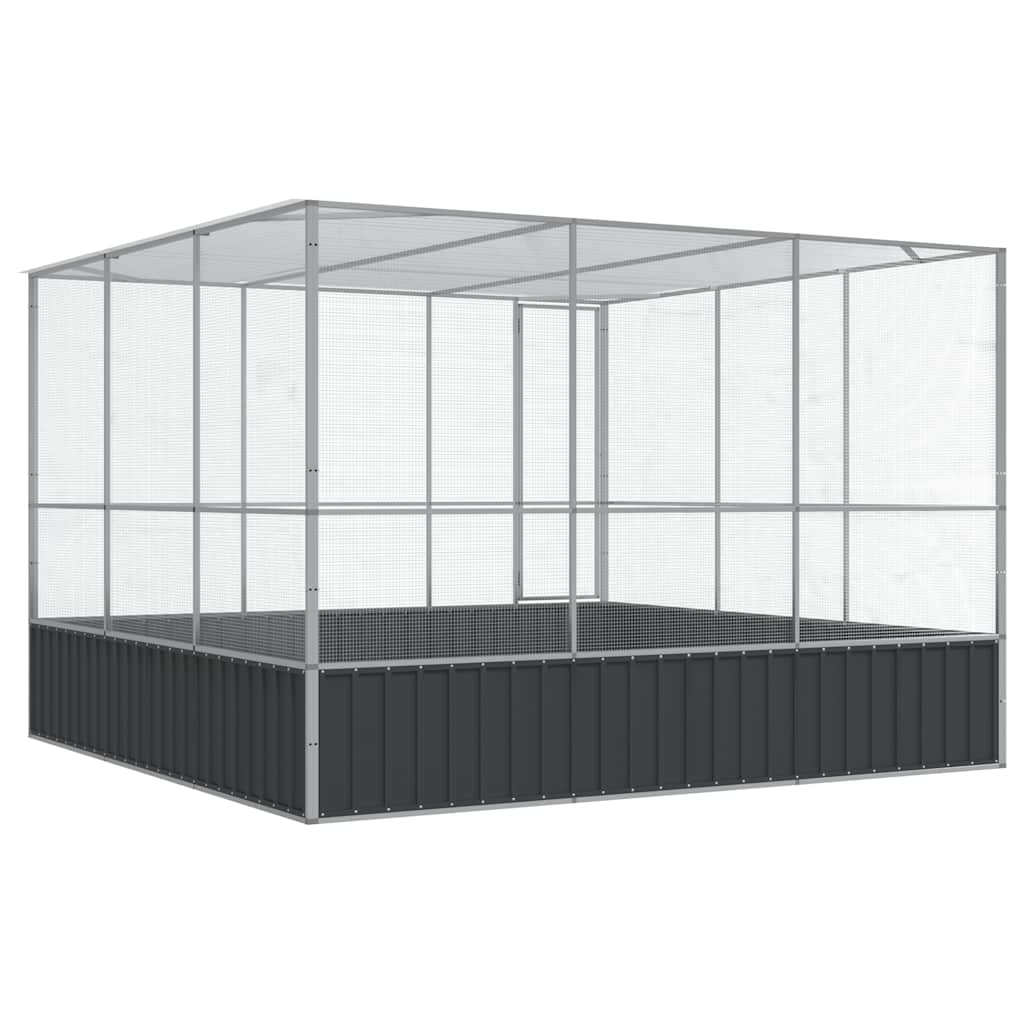 Voliere Silbern 210,5x107x212 cm Stahl