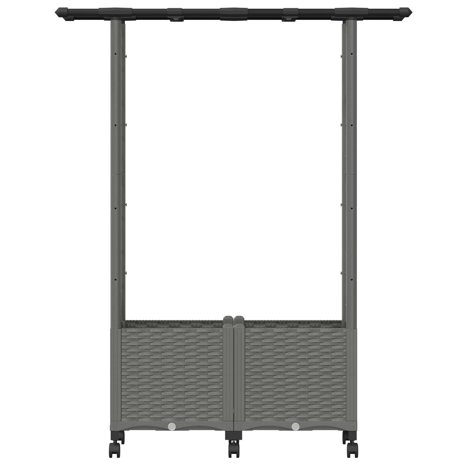 Hochbeet mit Rankgitter und Dach Braun 124 x 40 x 123 cm PP