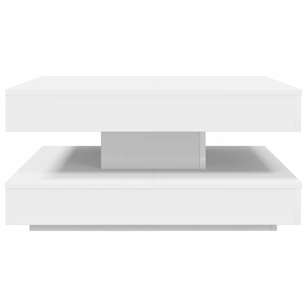 Couchtisch 360-Grad Drehbar Weiß 90x90x34,5 cm