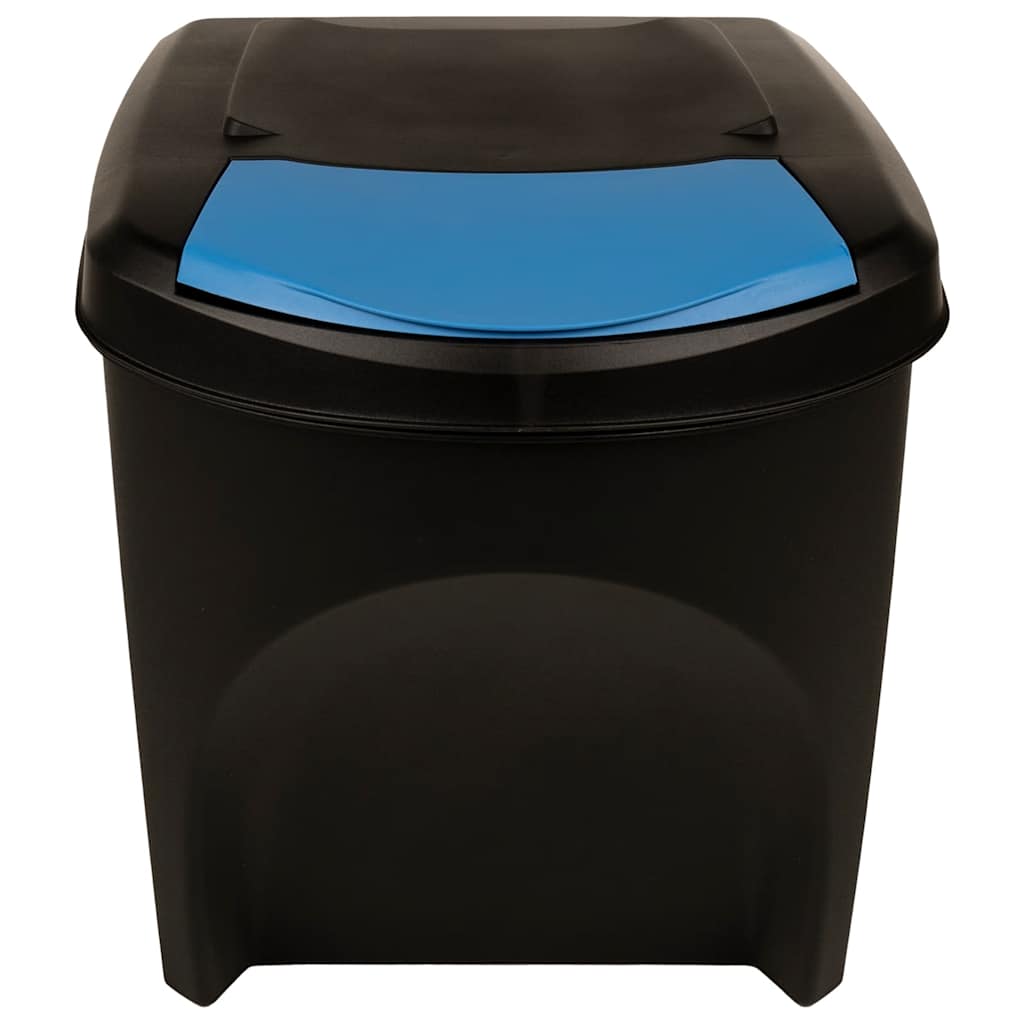 Stapelbare Mülleimer 3 Stk. Grau 75 L Polypropylen