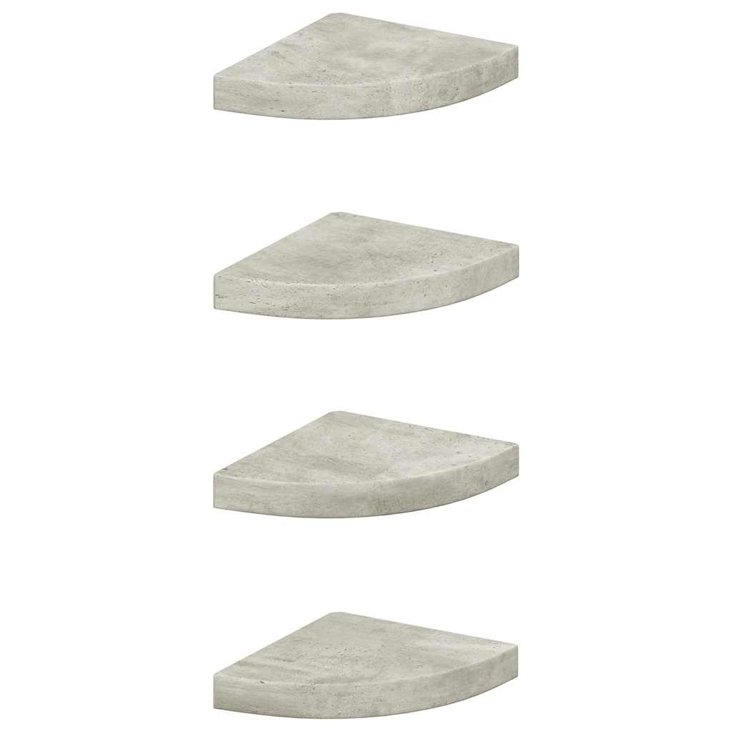 Schwebende Eckregale 2 Stk. Hochglanz-Weiß 25x25x3,8 cm MDF