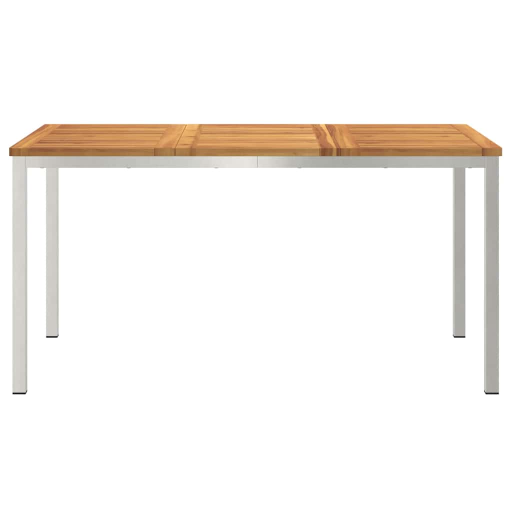 Esstisch 90x90x75 cm Massives Akazienholz und Edelstahl