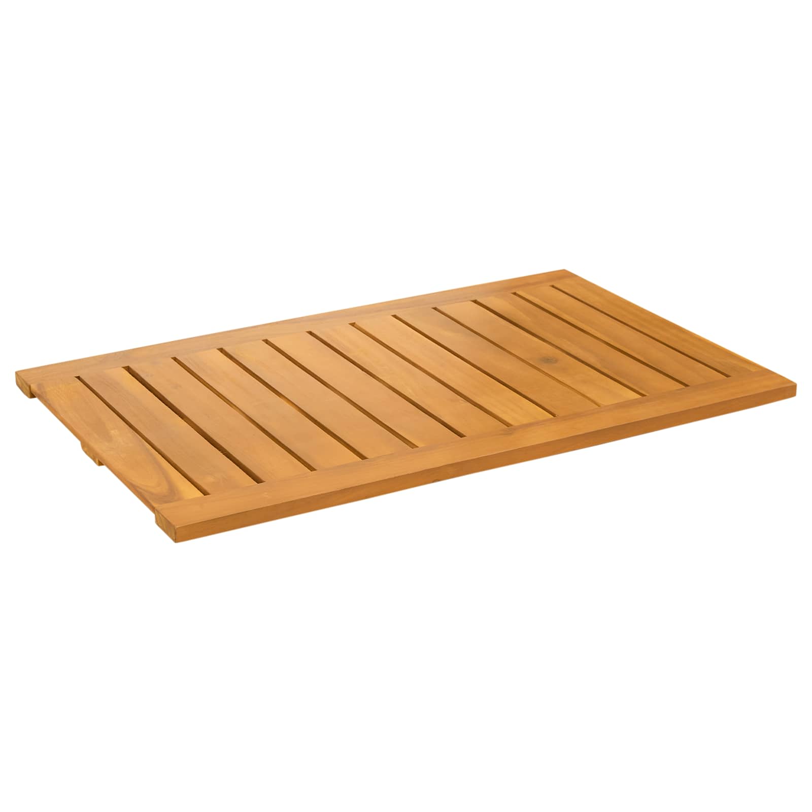 Badematte Uni Braun 60 x 40 cm Massives Akazienholz