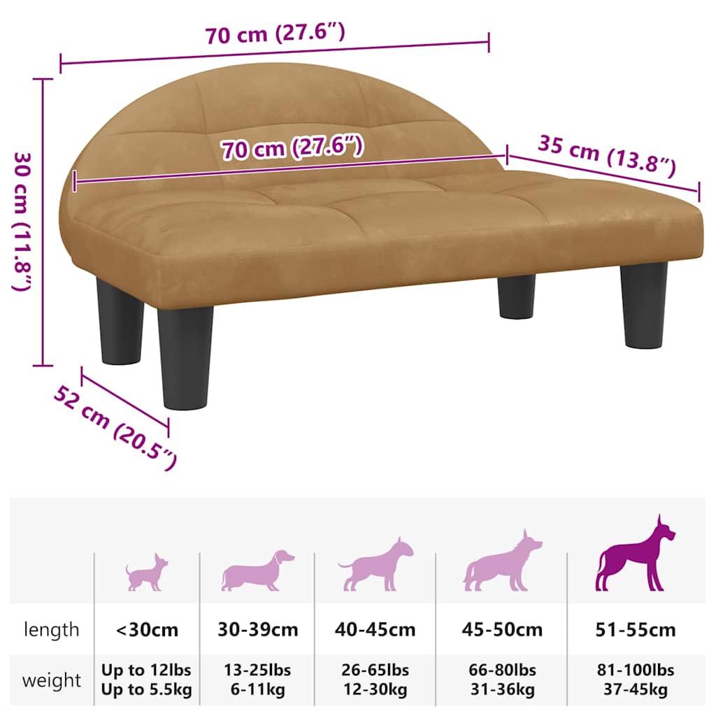 Hundebett Creme 70x52x30 cm Stoff