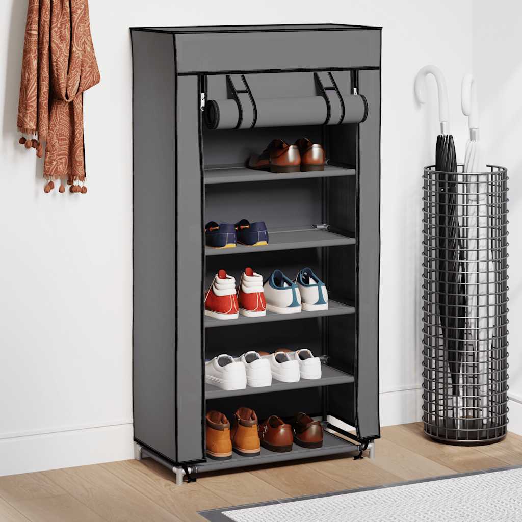 Schuhschrank Schuhregal Schuhablage 5 Schicht 58 x 28 x 106 cm Schwarz