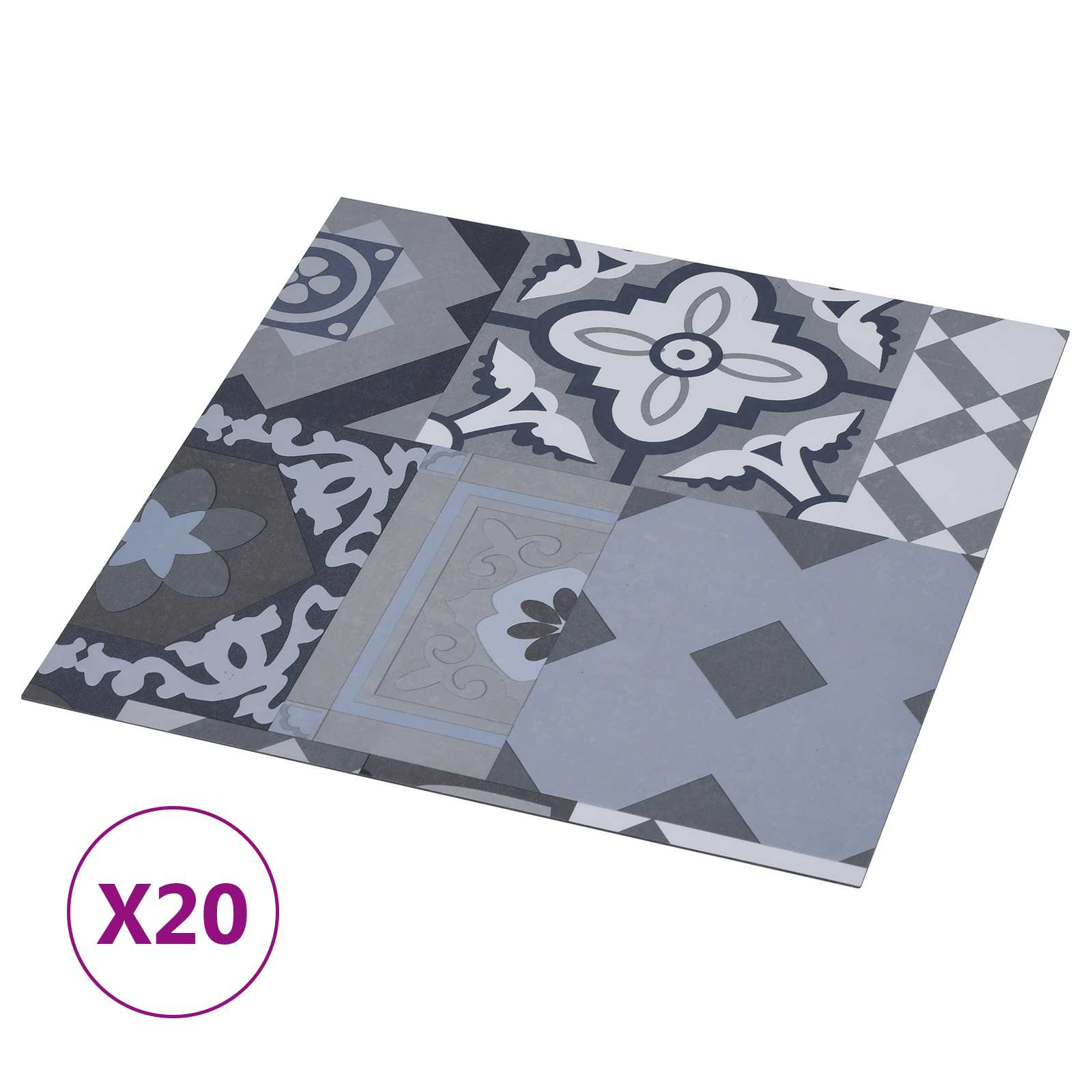 Selbstklebende Bodenplanken 30,5 x 30,5 cm 20 pcs PVC Betongrau