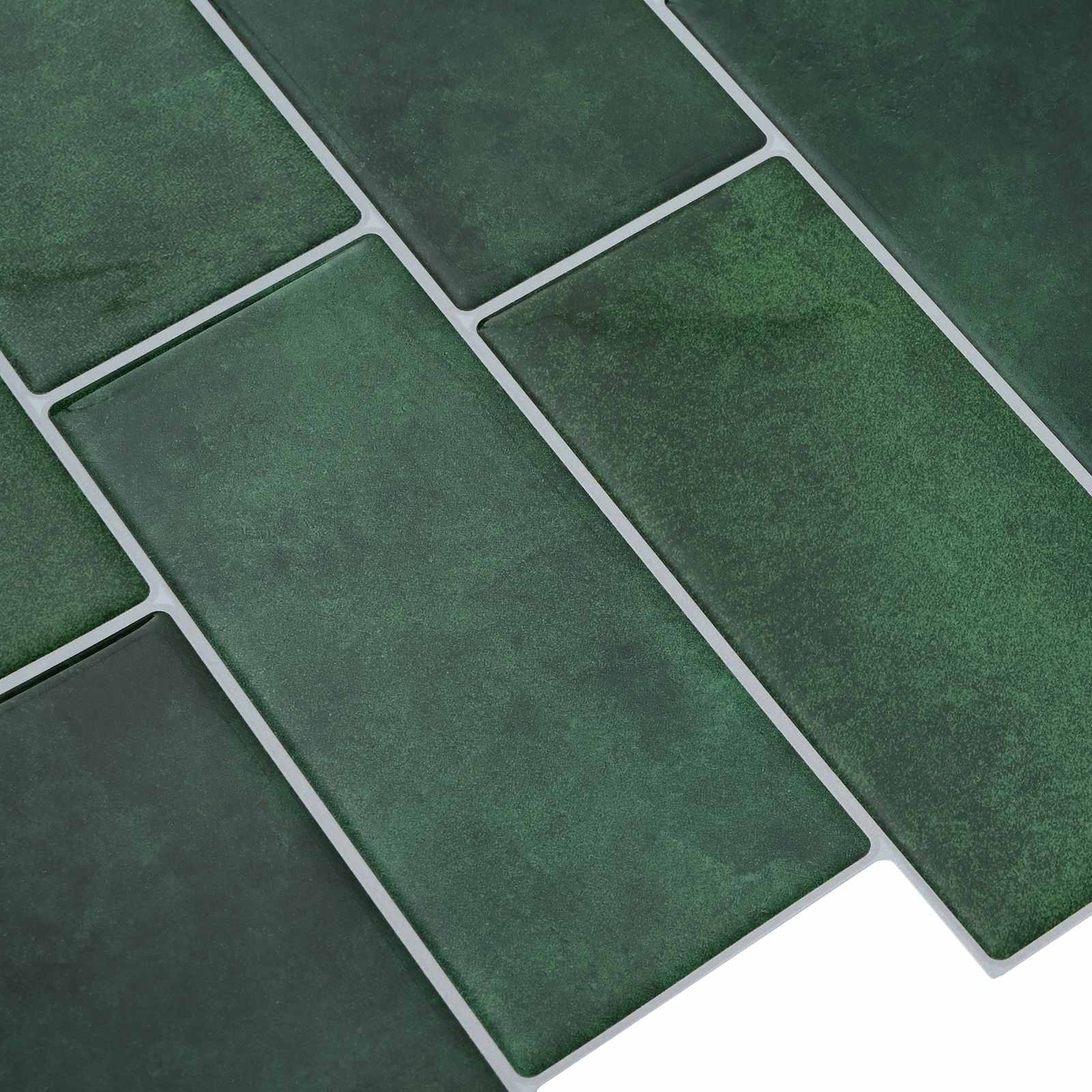 U-Bahn-Fliese 10 pcs Weiß Grau 29 x 21 cm Polyurethan und PET