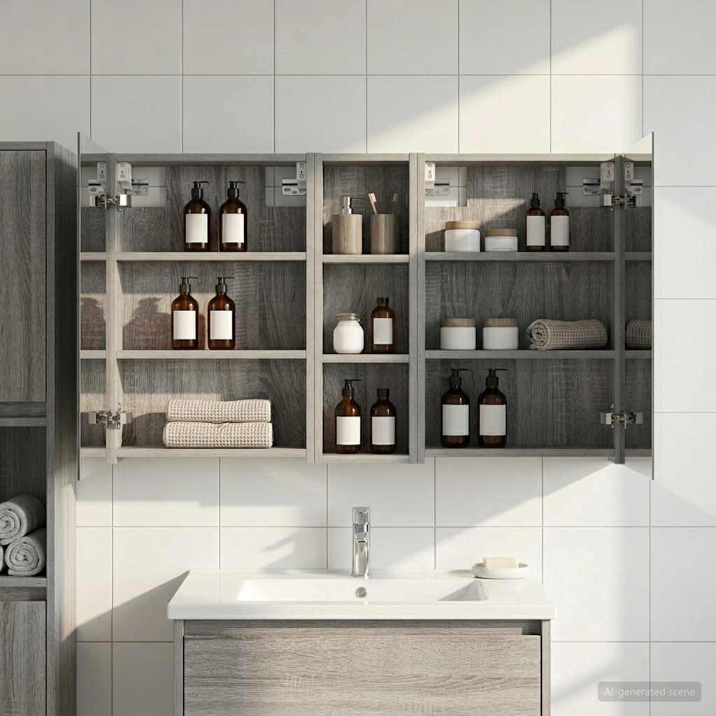 Badezimmerschrank-Set 3 pcs 80 x 10,5 x 50 cm Holzwerkstoff