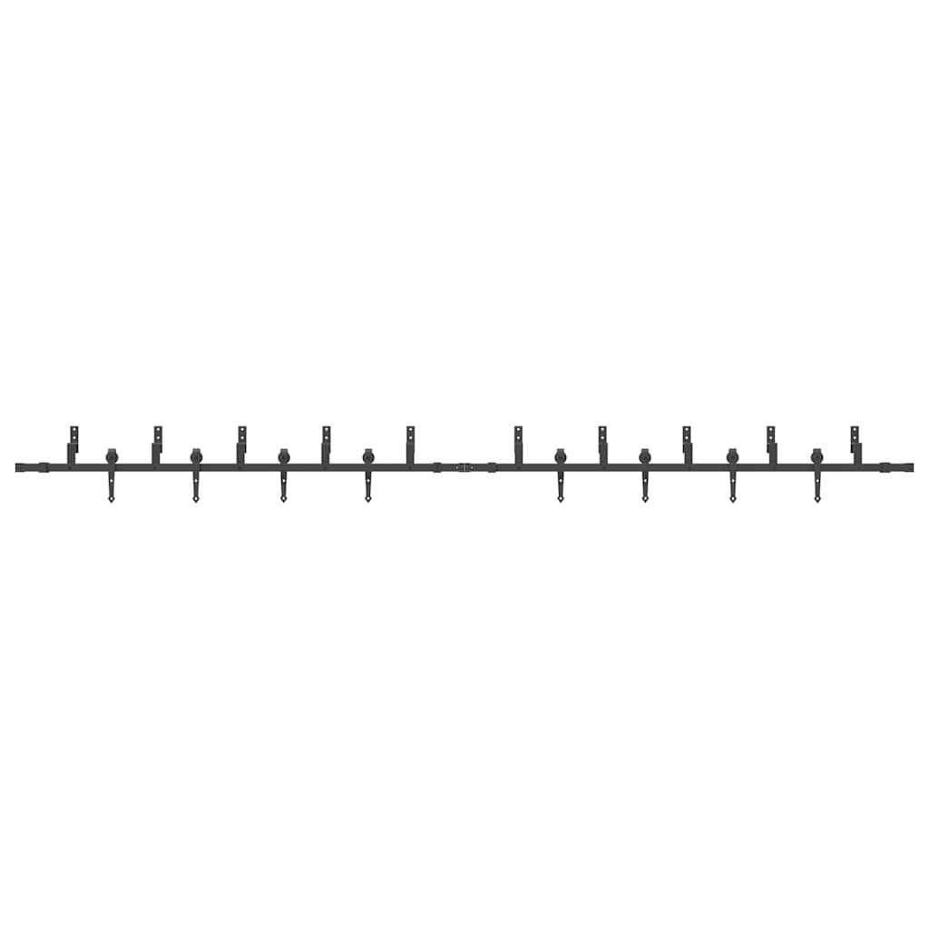 Schiebetürbeschlag-Set 152,5 cm Stahl Schwarz