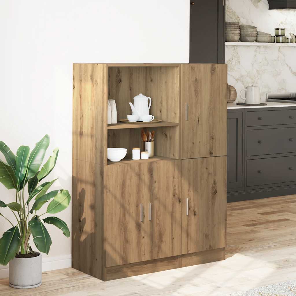 2-tlg. Küchenschrank-Set Weiß Holzwerkstoff