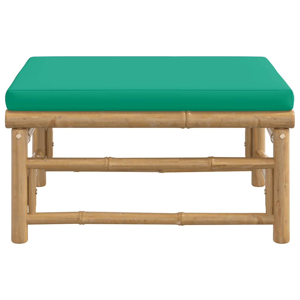 3-tlg. Garten-Lounge-Set mit Hellgrauen Kissen Bambus