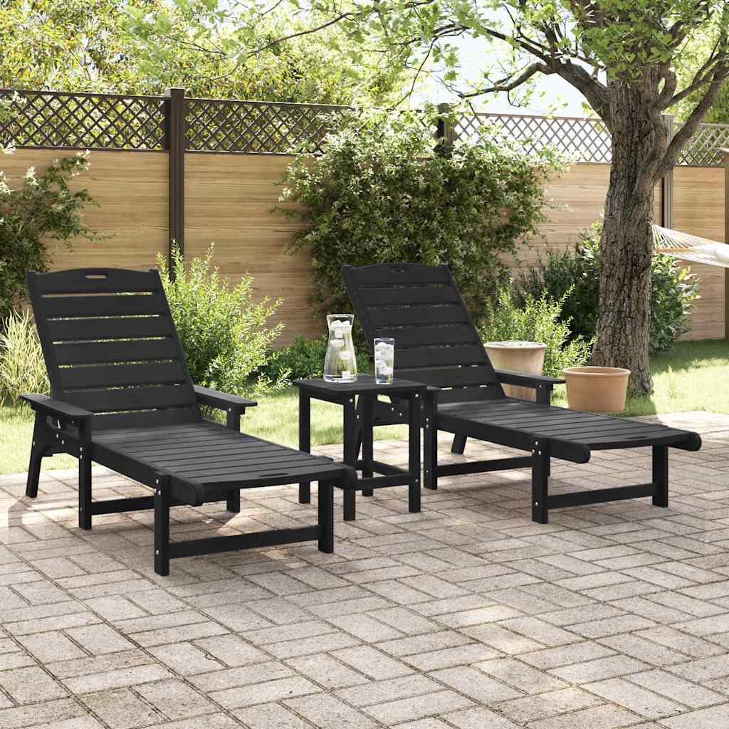Sonnenliege 2 pcs Weiß 195,5 x 53 x 98,5 cm Polyethylen