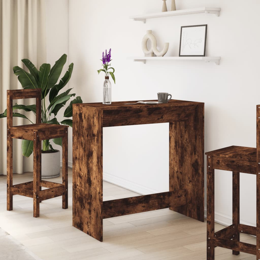 Bartisch Schwarz Eichen-Optik 102 x 50 x 103,5 cm Holzwerkstoff