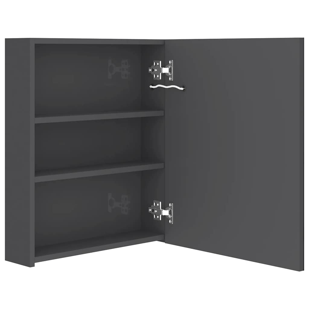 LED-Bad-Spiegelschrank Betongrau 50x14x60 cm