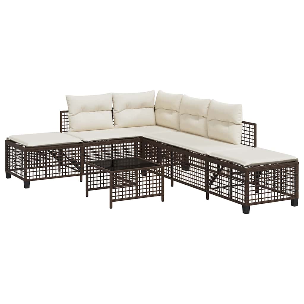 3-tlg. Garten-Ecksofa-Set mit Kissen Schwarz Poly Rattan