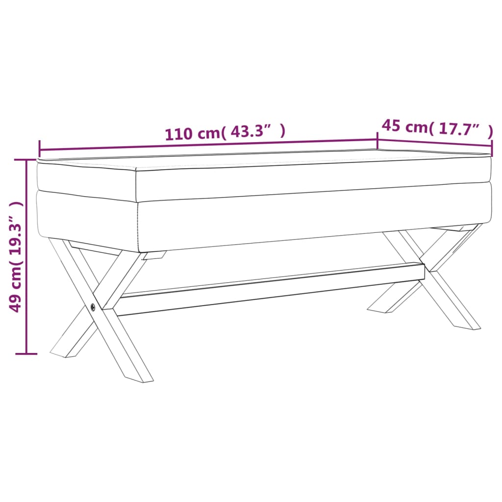 Hocker mit Stauraum Dunkelgrau 45x45x49 cm Stoff