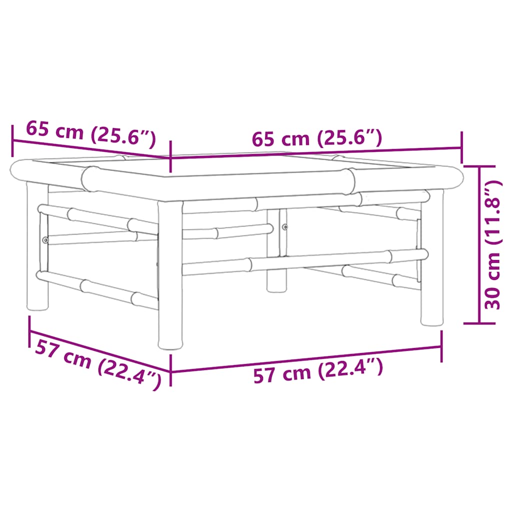 3-tlg. Garten-Lounge-Set mit Kissen Bambus