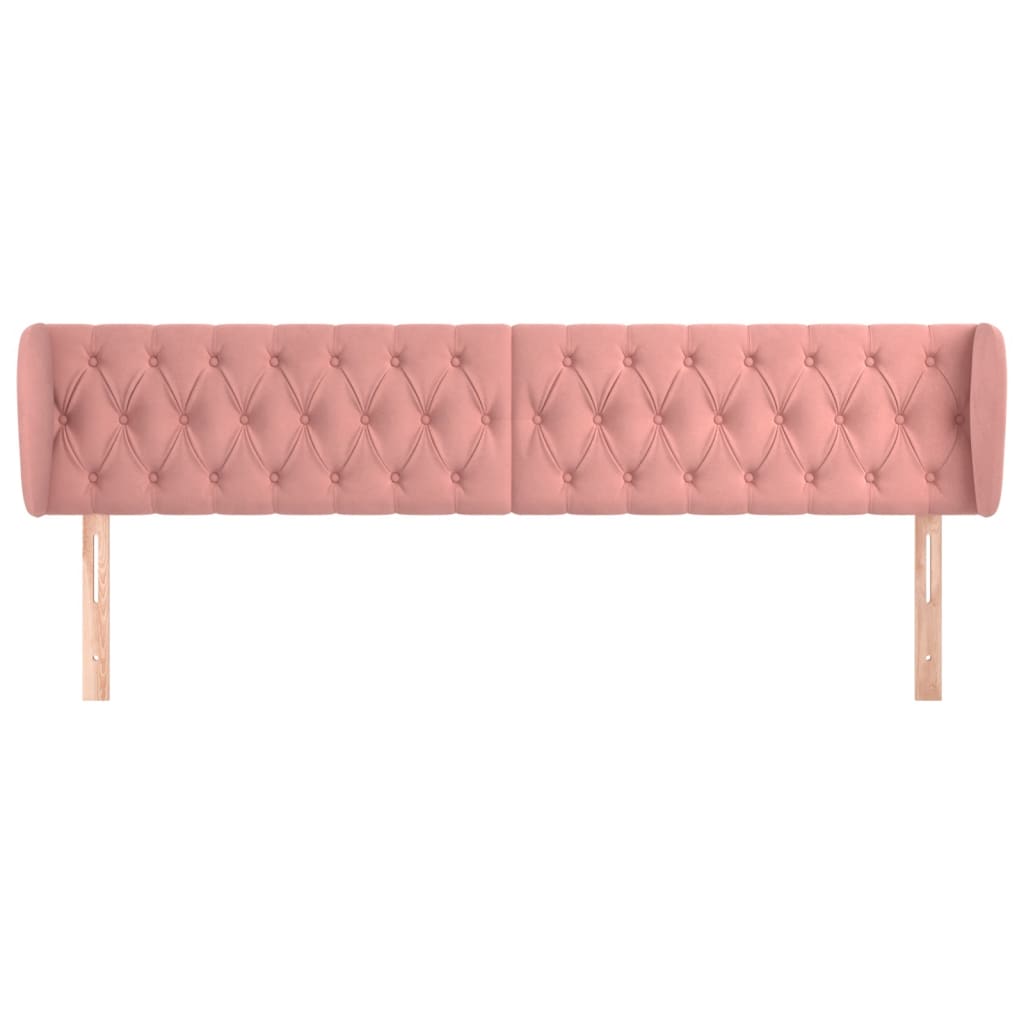 Kopfteil mit Ohren Dunkelblau 93x23x78/88 cm Samt